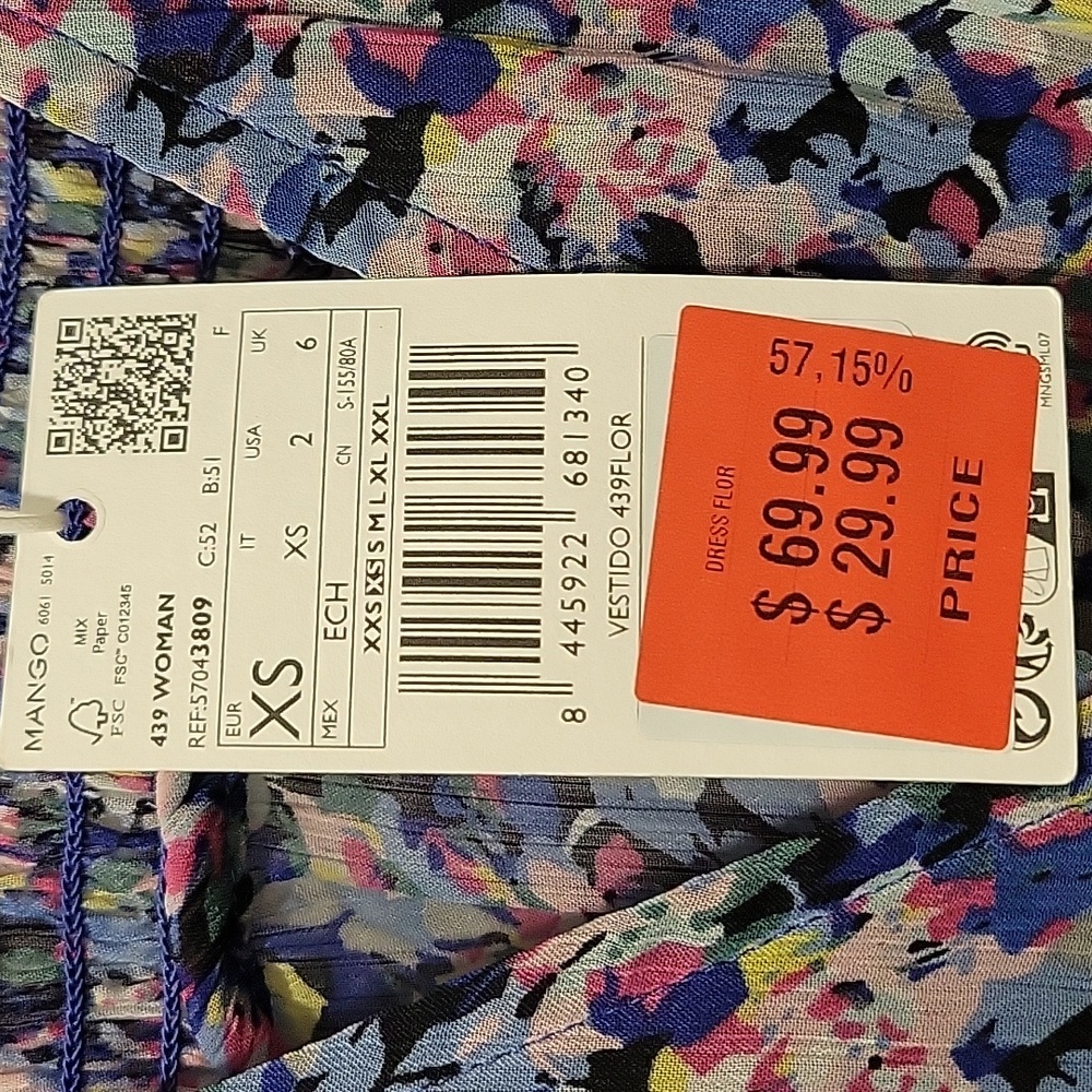 Mango Floral Ruched Mini Dress - Picture 10 of 10